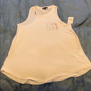 Cute off white tank for Friday wine lovers